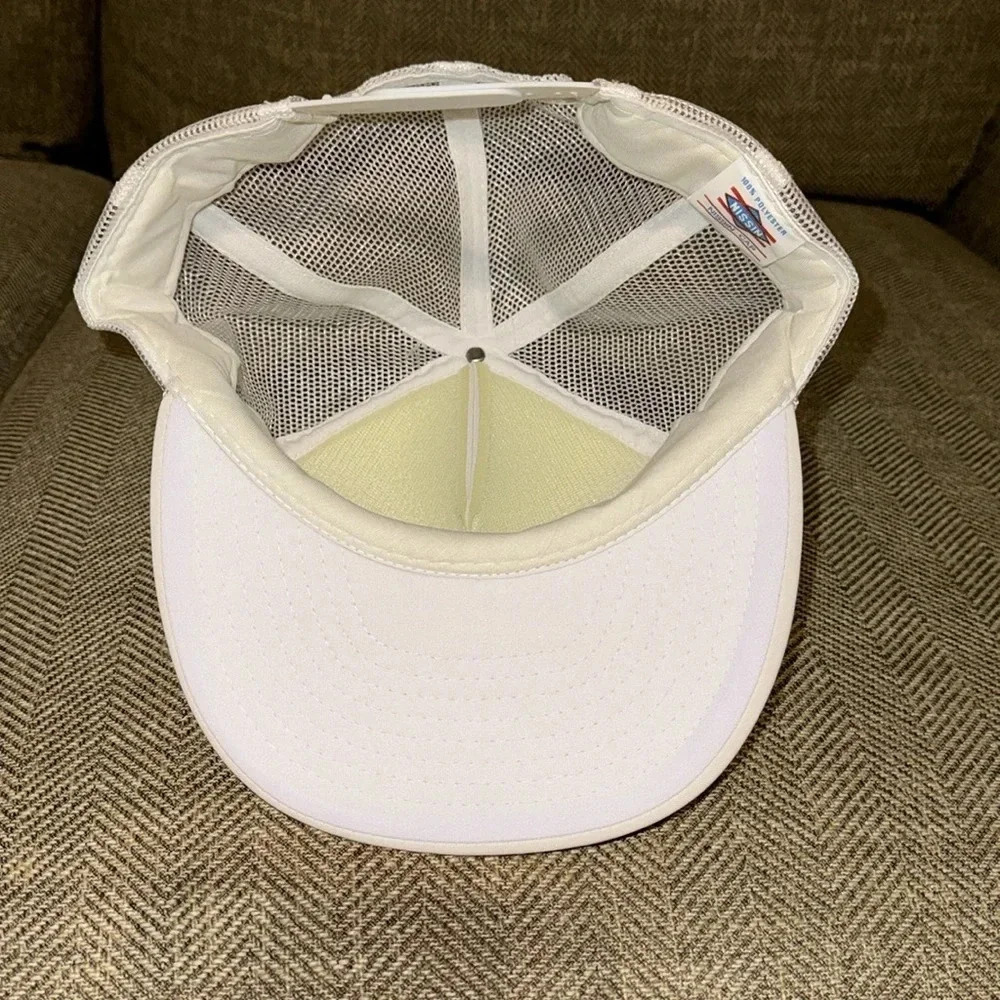 VTG NISSIN White Snapback Mesh Cap Hat TEXAS adjustable POLYESTER - Picture 4 of 4